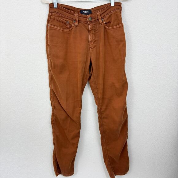 Du/er Men's No Sweat Pants Size 30 X 32 Relaxed Fit Tapered Cotton Blend Amber